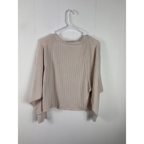 Chaser Long Sleeve Crop Top Button Neck Size S Capsule Cozy - Picture 3 of 5